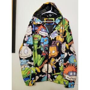 Members Only x Nickelodeon Jacket Rugrats Logo Windbreaker Nylon Full Zip SZ L